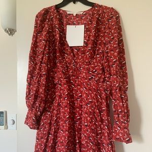 Veronica Beard Red Floral Dress